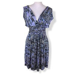 Tracy Reese New York Purple Batik Dress S Strap Back Grecian